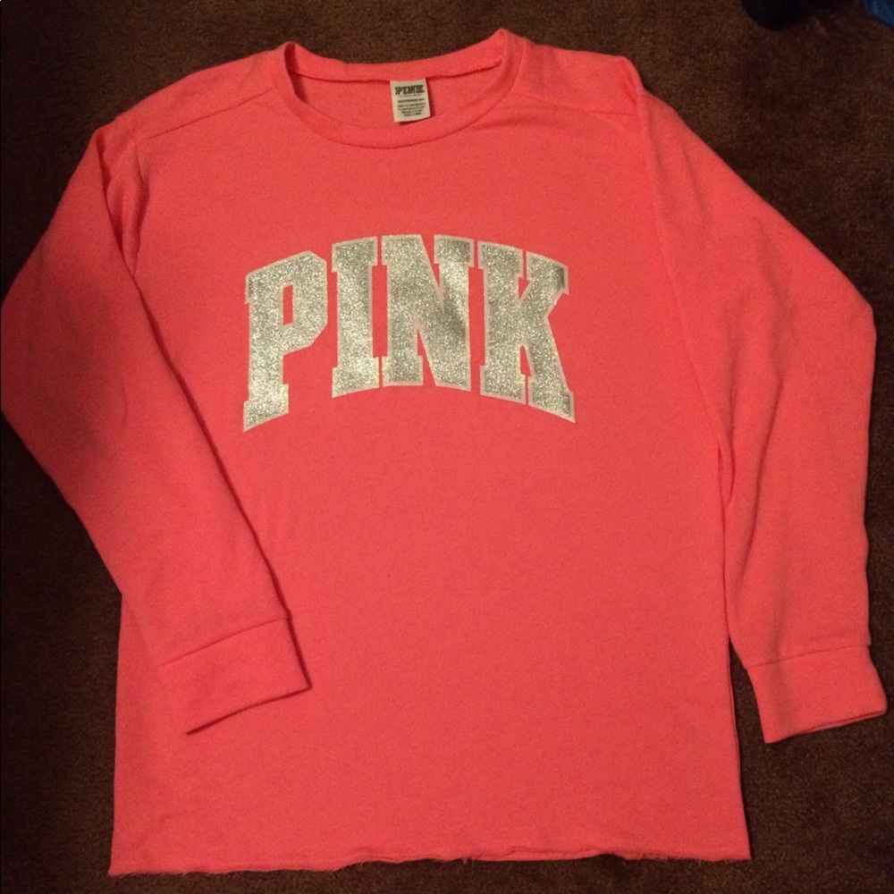 Victoria secret pink glitter sweatshirt